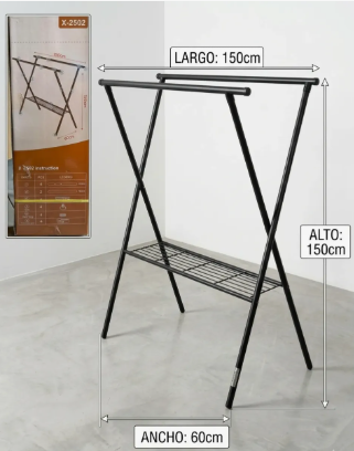 PERCHERO PLEGABLE DOBLE RESISTENTE - Imagen 2